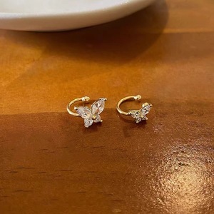 Vente en gros d'usine, boucles d'<span class=keywords><strong>oreilles</strong></span> à clip papillon en strass exquises pour femmes, boucles d'<span class=keywords><strong>oreilles</strong></span> à clip pour l'os de l'oreille, bijoux quotidiens - Product Image 4