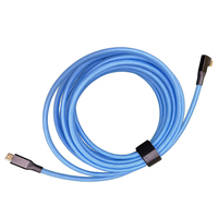Cable de Carga y Datos USB-C 3.2 de Nailon Trenzado Azul de 5 Metros (16 pies) de Calidad OEM Utech, Velocidad de 20 Gbps y Entrega de Energía de 100 W, Conexión para Cámara