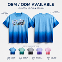 OEM-Hersteller Übergroßes 250GSM Dip-Dye Bedrucktes T-Shirt Sommer Hip-Hop Premium Baumwolle Streetwear Kurzarm-T-Shirt für Herren