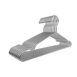 <span class=keywords><strong>Perchero</strong></span> de un solo nivel personalizado con ranuras finas, de hierro brillante, metal y PVC, con perchas de alambre de acero que ahorran espacio. - Product Image 1