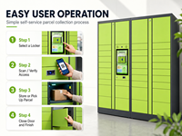Casillero Inteligente para Paquetes, Gabinete de Entrega Autoservicio, Almacenamiento Electrónico de Paquetes con Pantalla Táctil para Apartamentos, Oficinas y Edificios
