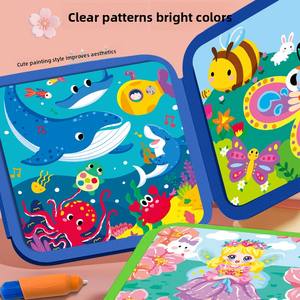 Personnalisé en gros aquarelle peinture <span class=keywords><strong>livre</strong></span> enfants pliant planche à <span class=keywords><strong>dessin</strong></span> répété Graffiti <span class=keywords><strong>livre</strong></span> jouet pour la maternelle bébé - Product Image 3