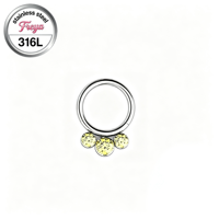 Anneau de nez en acier inoxydable 316L, clicker de septum, bijoux de mode pour le nez, piercing d'oreille, anneau pour hélix et daith