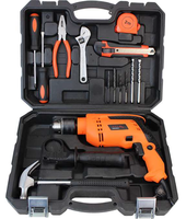 Ensemble de 52 pièces d'outils de quincaillerie pour la maison Perceuse électrique Perceuse au lithium Ensemble de boîte à outils à main