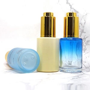 Skin Care Packaging Serum Bottle 1oz 30ml Frosted Empty Flat Shoulder Hair Eye Essential Oil Press Dropper Bottles Glass - Product Image 4