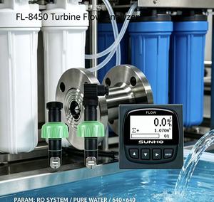 Analisador de Fluxo de Turbina Industrial FL-8450, Fonte de Alimentação <span class=keywords><strong>DC</strong></span> 24V, Saída 4-20mA, Medidor de Fluxo de Líquido com Precisão de 0,1%, Proteção IP55 - Product Image 2