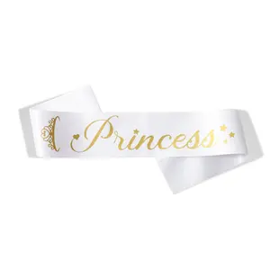 Decoración de accesorios de fiesta de cumpleaños para niñas Princess Sash