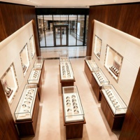 Vitrine de présentation pour bijoux et montres, en verre, avec socle en acier inoxydable, support de comptoir