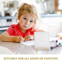 Gardez le sourire 10x10cm Mini coton blanc Art toile peinture Kit pour enfants peinture acrylique peinture avec chevalet