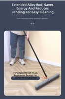 Balai à pousser en plastique robuste AF1201, 136 cm, manche long en PP, poils en nylon, brosse industrielle pour sols, garage, allée, extérieur