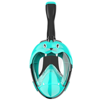 Masque complet de plongée avec tuba confortable pour les enfants Conception à une fenêtre Certifié CE Système respiratoire amélioré Anti-buée Anti-fuite