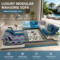 Canapé modulaire de luxe Momoda pour extérieur, résistant aux UV, en tissu à motifs, pour piscine, jardin, terrasse, style Mahjong