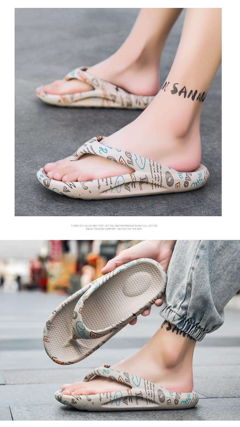 Large Size Flip-flops Slippers Men's Lightweight Non-slip Outdoor Couple Beach Shoes