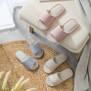 Pantofole di lino per le donne <span class=keywords><strong>in</strong></span> primavera e <span class=keywords><strong>in</strong></span> autunno antiscivolo e leggero a <span class=keywords><strong>casa</strong></span> cotone e lino pantofole estive per gli uomini - Product Image 5