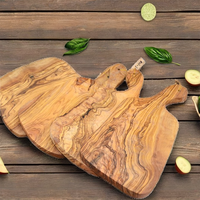 Handgemaakt natuurlijk olijfhouten snijplank van 1,6 cm dik, niet-toxisch, vaatwasserbestendig, combinatiepakket, serveerschaal, keuken, fruit