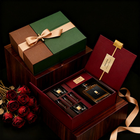 Cajas de Vino y Whisky de Cuero PU de Alta Gama con Logotipo Grabado, Laminación Mate, Diseño Abierto de 2 Puertas para Empaque de Lujo