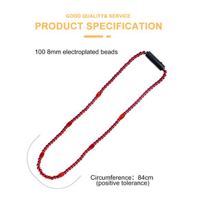 Colliers de perles LED personnalisables avec logo pour le Mardi Gras, 84 cm, perles métalliques clignotantes pour la Saint-<span class=keywords><strong>Patrick</strong></span>, événements festifs, cadeaux en gros, OEM - Product Image 2