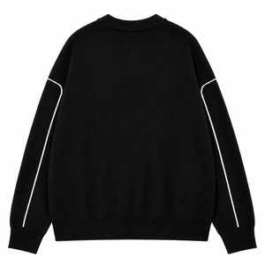 Suéter de Invierno Personalizado con Logotipo para Hombre, Suéter Informal de Algodón, Cuello Redondo, Tejido <span class=keywords><strong>Jacquard</strong></span> con Letras, Suéter Informal de Punto para Hombre - Product Image 2