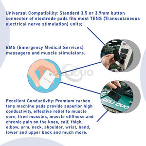 Bantalan elektroda medis tidak alergi, Emg/ecg elektroda merekat sendiri plat elektroda medis puluhan bantalan dapat digunakan kembali OEM/ODM puluhan - Product Image 5