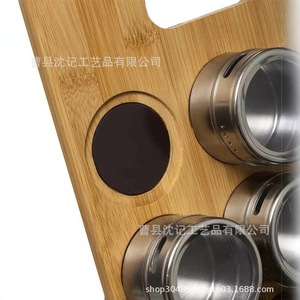 Bamboo <b>Spice</b> Rack With 12 Stainless Steel <b>Jars</b> Multi Layer Storage Organizer For Kitchen Countertop Desktop Use - Product Image 3