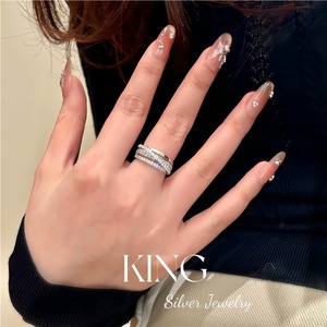 Bague en argent sterling S925 King Silver Jewelry, sertie de pierres, pour femme, à porter au quotidien - Product Image 5