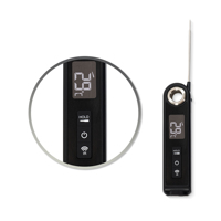 Termometer Daging Digital Lipat 2-in-1 Inframerah IR Bacaan Instan IPX5 Tahan Air untuk BBQ, Panggangan, Dapur, dan Memasak Makanan
