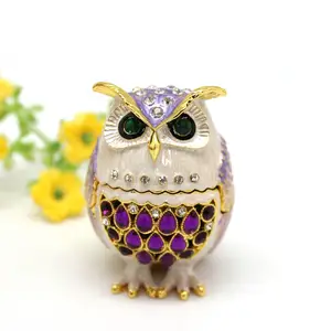 Decoration Desktop Jewelry Box Packaging Owl Animal Bird Cute Design Necklace trinket Box