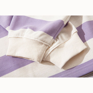 T-shirt à manches longues à rayures surdimensionnées bleu violet grande taille pour homme - Product Image 6