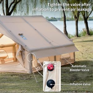 Carpa de Camping Inflable Portátil Impermeable de Lona Oxford de Una Sola Capa con Conexión para Estufa, Montaje Rápido, Dos Puertas, para 5/8 Personas - Product Image 5