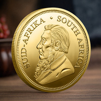 Pièce de monnaie plaquée or d'Afrique du Sud - Médaille commémorative moderne gravée en hommage à Nelson Mandela et aux Présidents (Pièce de collection)
