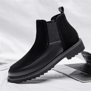 Bottes d'hiver en cuir pour hommes, <span class=keywords><strong>style</strong></span> <span class=keywords><strong>anglais</strong></span>, avec doublure en fourrure, tendance, toutes occasions. - Product Image 5
