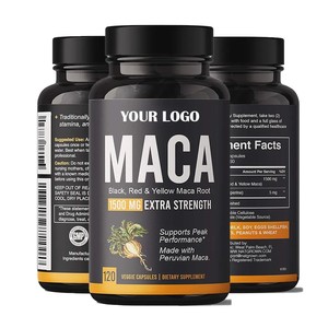 Özel Marka Enerji Verici Organik Siyah Kırmızı Sarı Perulu Maca Kökü Kapsülleri Erkeklerde ve Kadınlarda Canlılığı Artırır - Product Image 1