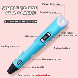3D Printing Pen DIY Three-dimensional Painting <b>Fun</b> Camouflage LCD Screen Compatible PLA Filament Toys Gift for Children - Product Image 3