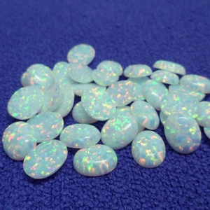 Lot de 10 cabochons ovales à dos plat, perles OP17, couleur blanche neige, perles d'<span class=keywords><strong>opale</strong></span> synthétiques, 2x4mm, 13x18mm, prix d'usine - Product Image 2