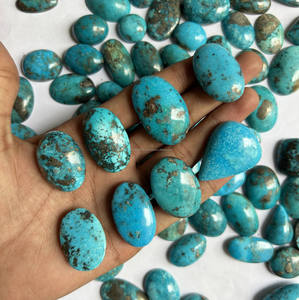 Lot de cabochons en turquoise naturelle iranienne de qualité supérieure, pierres précieuses lâches, cabochons lisses faits à la main par un designer - Product Image 2