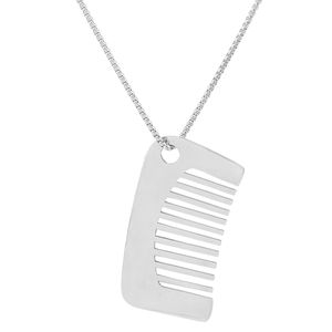 Yeni cilalı titanyum çelik tarak kolye uzun ışık lüks paslanmaz çelik zincir ile bir High-end hissediyorum. - Product Image 5