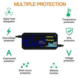 Chargeur 24V 36V 48V 72V pour Trottinette <span class=keywords><strong>Moto</strong></span> Électrique Scooter, Chargeur Ebike Réglable pour Batterie Lithium 36V - Product Image 3