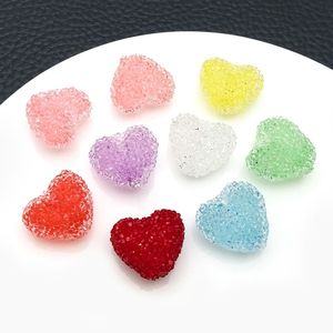 Perles en acrylique transparentes givrées en forme de cœur avec strass pour la fabrication de bijoux (bracelets, colliers) - Vente en gros - Product Image 5