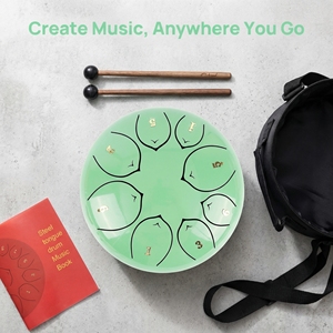Tambor de Percusión de Lengüetas de Acero de Alta Calidad, 8 Notas, 8 Pulgadas, Instrumento Musical Handpan, Tono F - Product Image 3