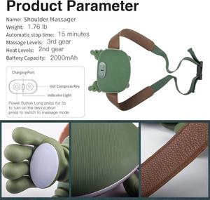 <span class=keywords><strong>Masseur</strong></span> de massage par pression des doigts et compresse chaude, simulation humaine, pour épaule et nuque, avec chauffage musculaire et pétrissage profond des tissus - Product Image 6