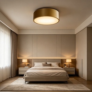Plafonnier semi-encastré en laiton avec diffuseur acrylique, économe en énergie, style nordique, CRI 90 élevé, garantie 3 ans pour couloir et chambre - Product Image 6