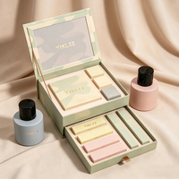Caja de Regalo Personalizada con Logotipo Estampado en Caliente para Perfumes, Cuidado de la Piel y Sueros, Caja de Doble Capa con Tapa Abatible y Cajón para Empaque de Cosméticos