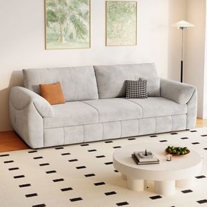 Canapé-lit nordique moderne en tissu canapé-lit pliable à double usage rangement canapé-lit en tissu extensible à double usage - Product Image 4