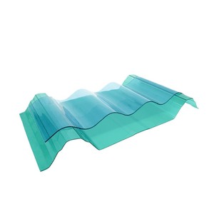 PC Corrugated Sheet 2mm Transparent Blue Green For Roofing And Sunlight Applications - Product Image 1