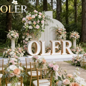 Décoration intérieure OLERAY, chemin de table fleuri, rangée de fleurs artificielles, décoration de table de mariage pour la mise en scène de la pièce - Product Image 1