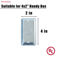 Couvercle de boîte de sortie en métal pour fournisseur d'électricité 4x2 pouces, acier galvanisé robuste, couvercle de boîte pratique avec 1/2 "Knockout au centre