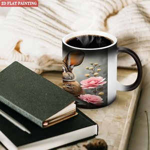 Mug en céramique 11oz noir givré, tasse à sublimation magique changeant de couleur - Product Image 3