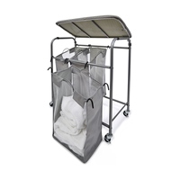 Panier à linge détachable à 3 niveaux, corbeille à linge robuste avec planche en fer et roues rotatives