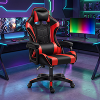 Chaise de Gaming Ergonomique Noire et Blanche en Cuir PU Style Racing avec Appui-tête et Coussin Lombaire Réglables, Inclinable et Pivotante – Vente en Gros Usine