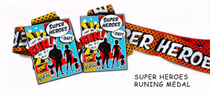 Medallas de Maratón de Superhéroes, Fabricantes al por Mayor, Aleación de Zinc Dorada, Logotipo Personalizado, Trofeos Deportivos con Impresión y Corte a Troquel - Product Image 6